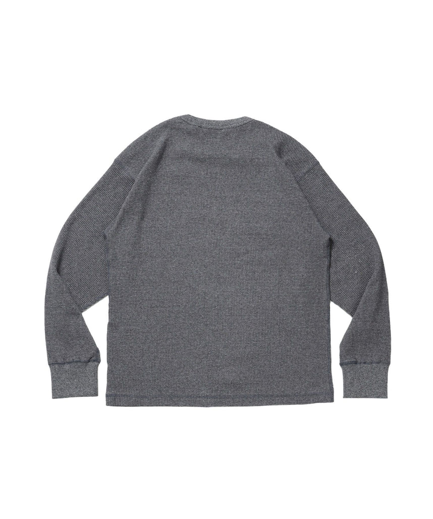 WAFFLE L/S CREW / ワッフル クルーネック 長袖 ロンT ユニセックス グレー