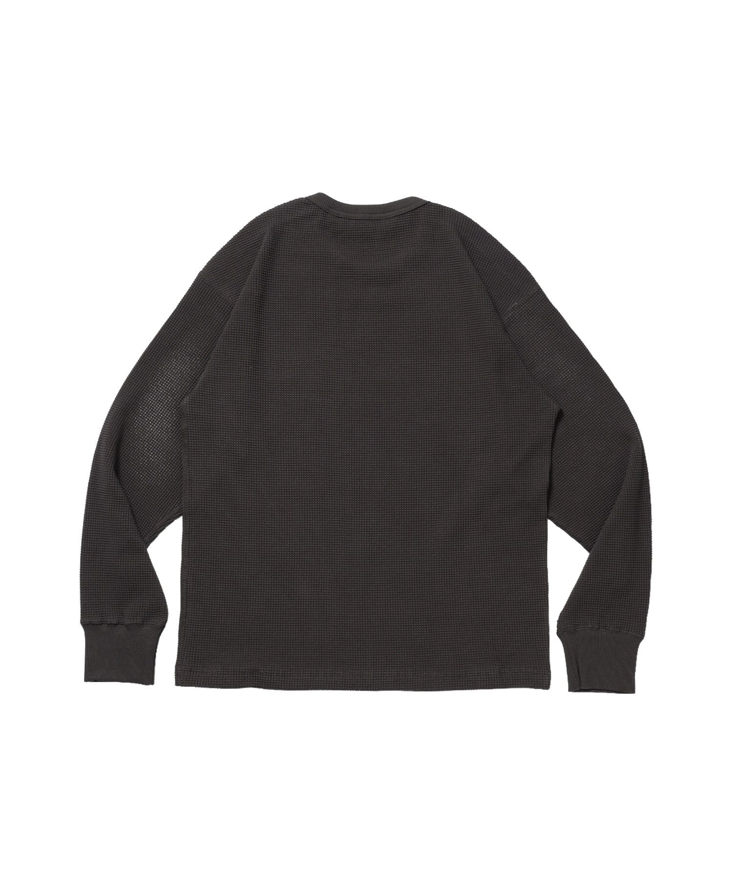 WAFFLE L/S CREW / ワッフル クルーネック 長袖 ロンT ユニセックス ダークブラウン
