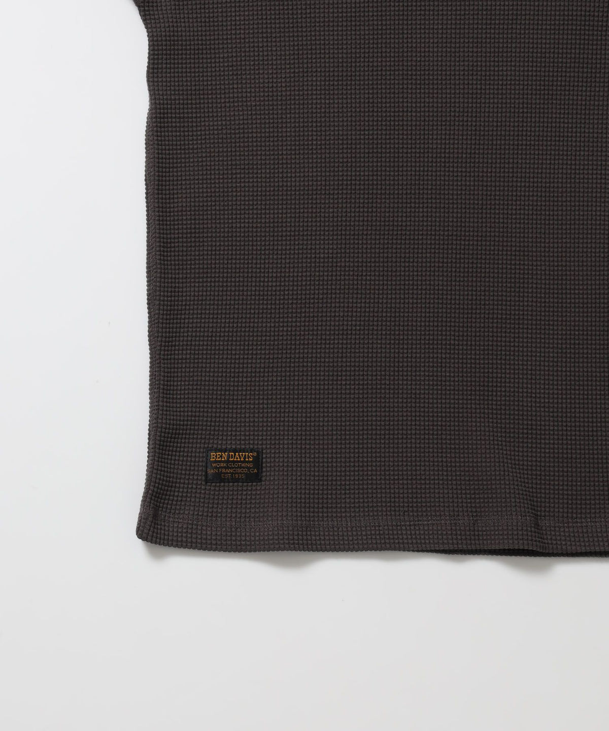 WAFFLE L/S CREW / ワッフル クルーネック 長袖 ロンT ユニセックス ダークブラウン