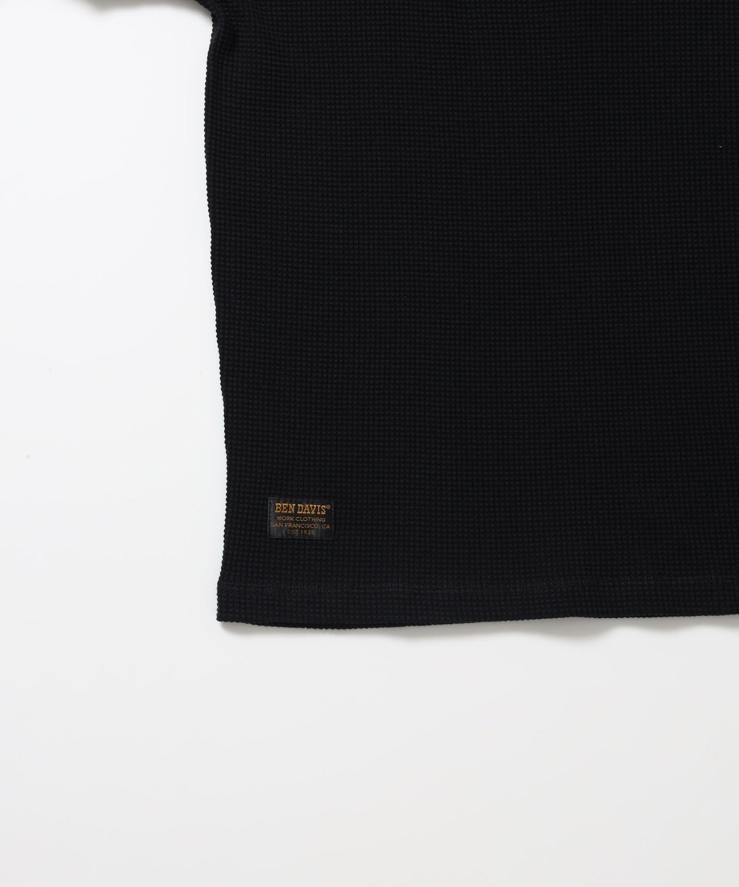 WAFFLE L/S HENLEY / ワッフル ヘンリーネック ロンT ユニセックス 長袖 サーマル ブラック