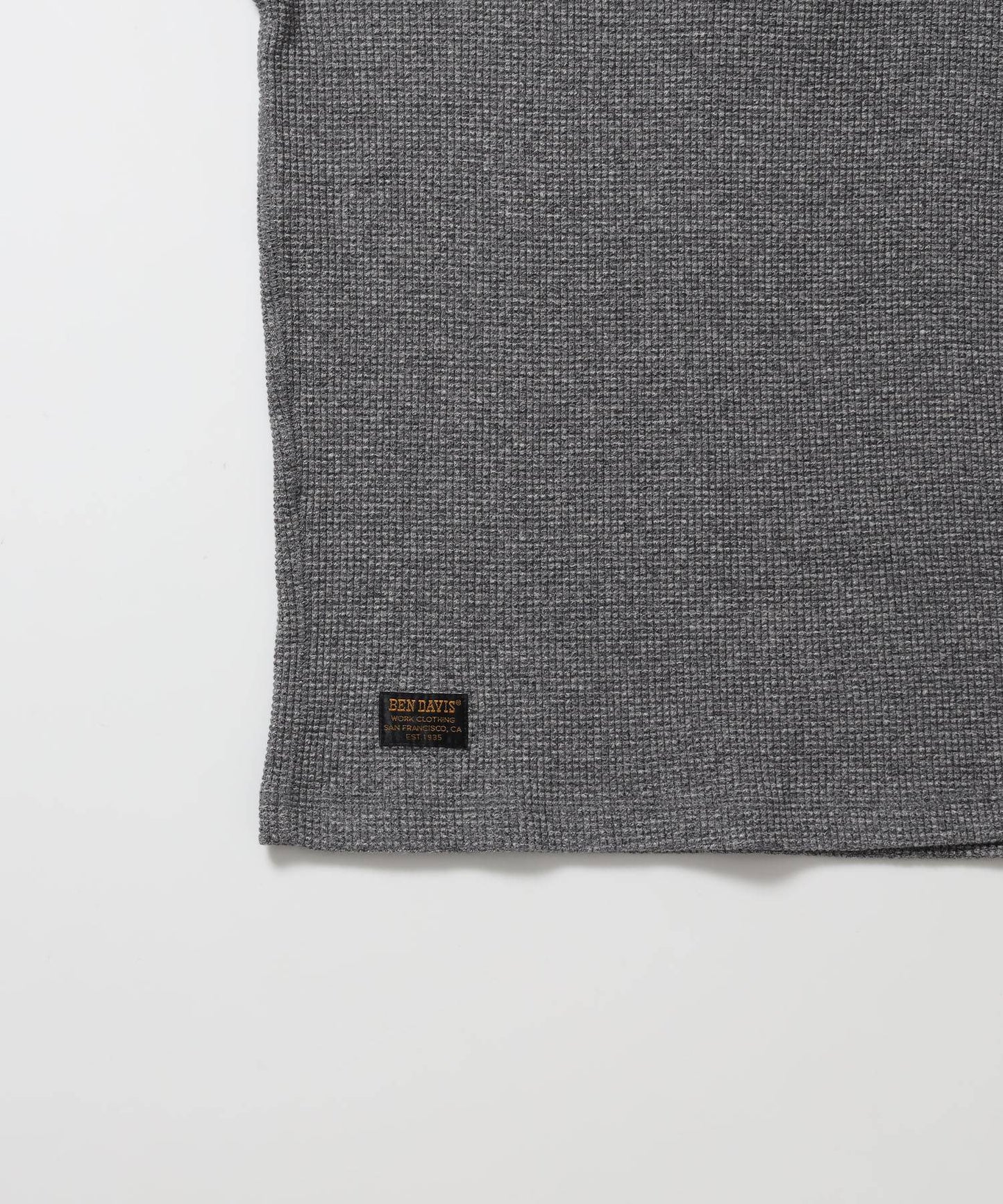WAFFLE L/S HENLEY / ワッフル ヘンリーネック ロンT ユニセックス 長袖 サーマル グレー