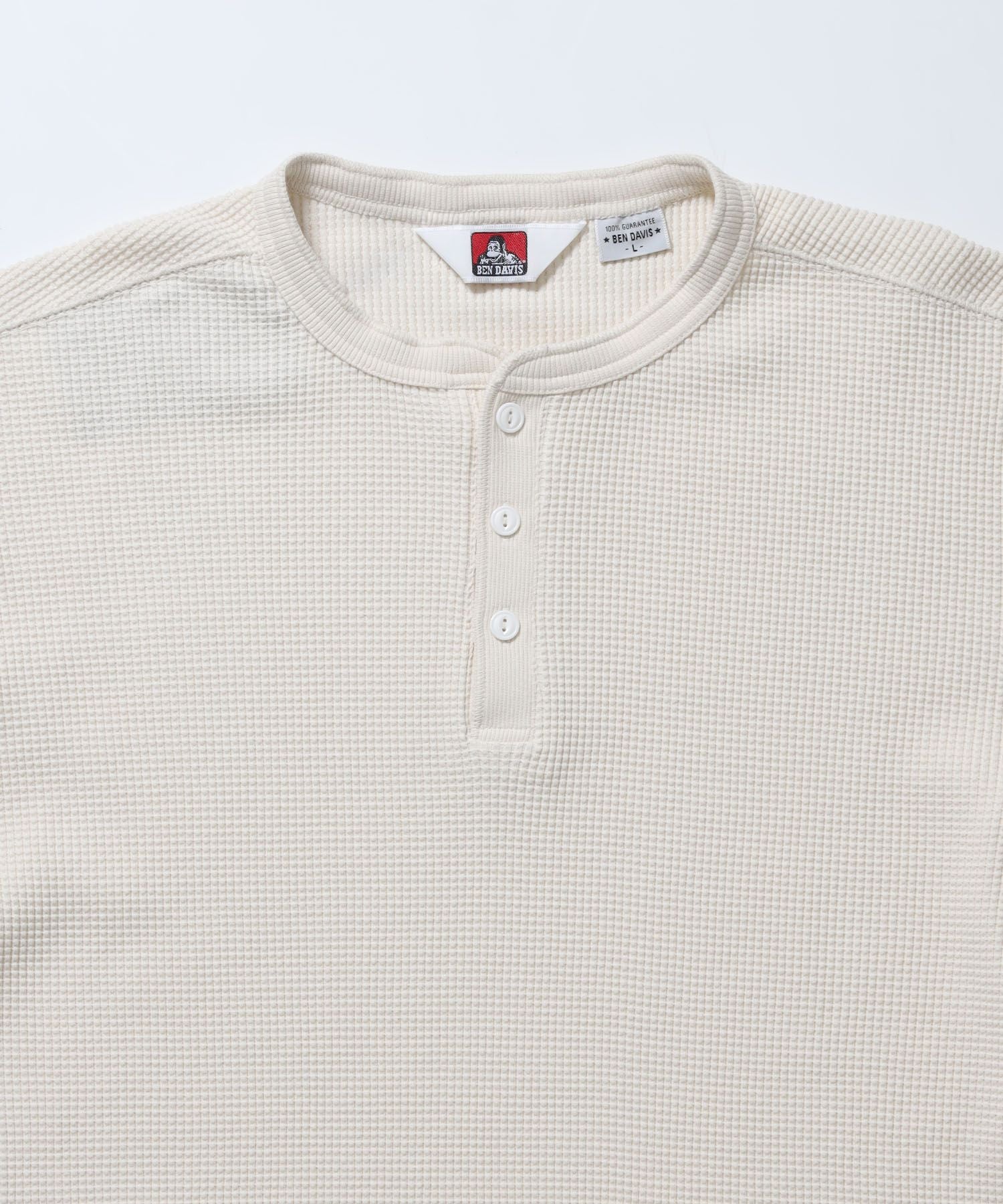 WAFFLE L/S HENLEY / ワッフル ヘンリーネック ロンT ユニセックス 長袖 サーマル オフホワイト