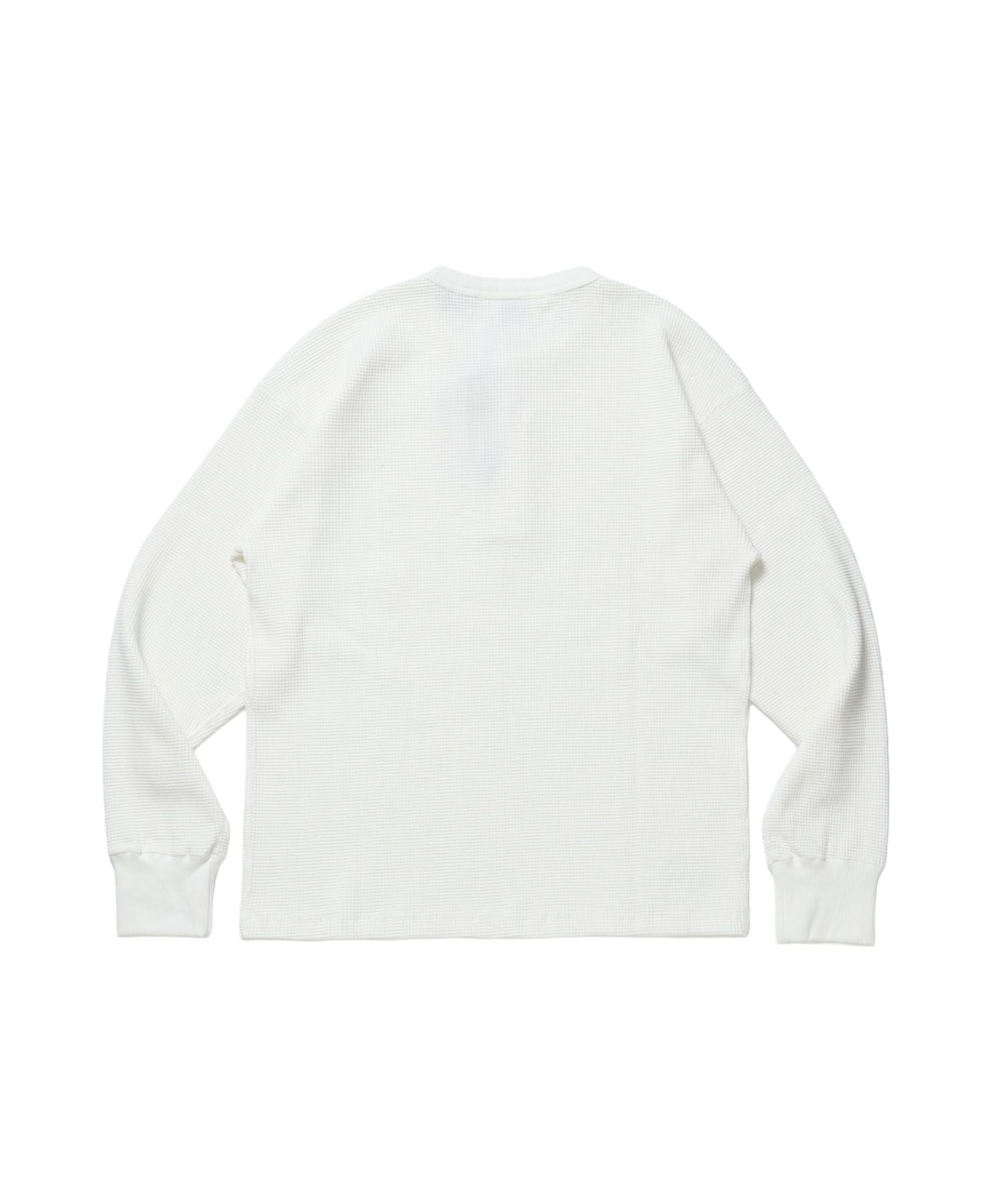 WAFFLE L/S HENLEY / ワッフル ヘンリーネック ロンT ユニセックス 長袖 サーマル ホワイト