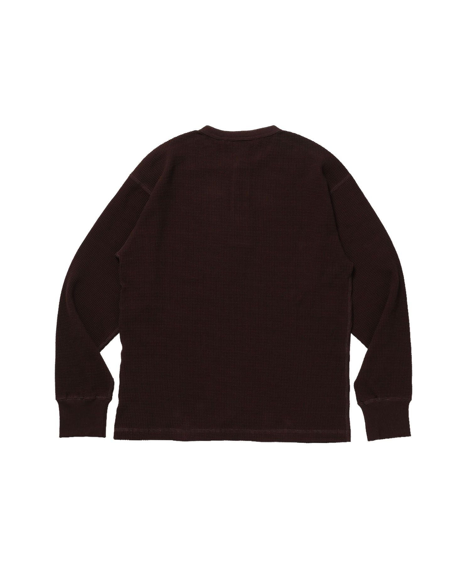 WAFFLE L/S HENLEY / ワッフル ヘンリーネック ロンT ユニセックス 長袖 サーマル ブラウン