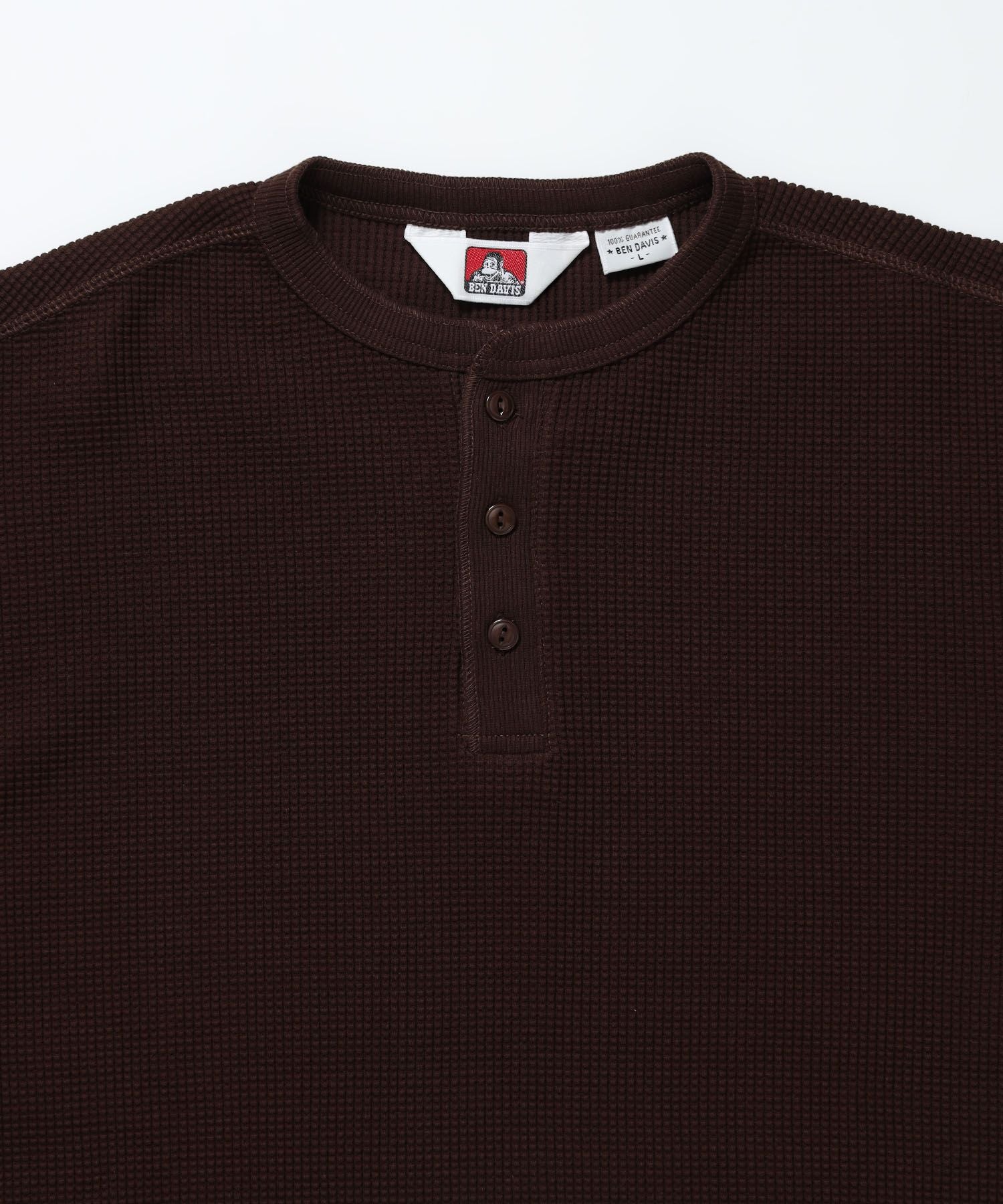WAFFLE L/S HENLEY / ワッフル ヘンリーネック ロンT ユニセックス 長袖 サーマル ブラウン