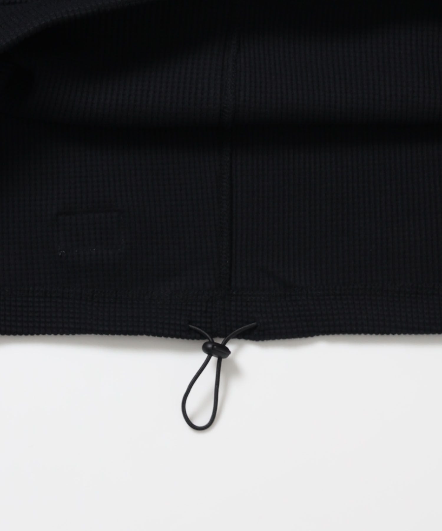 BIG WAFFLE HENLEY WIDE P/O / ワッフル ヘンリー ネック ワイドシルエット ロンT ユニセックス 長袖 ブラック