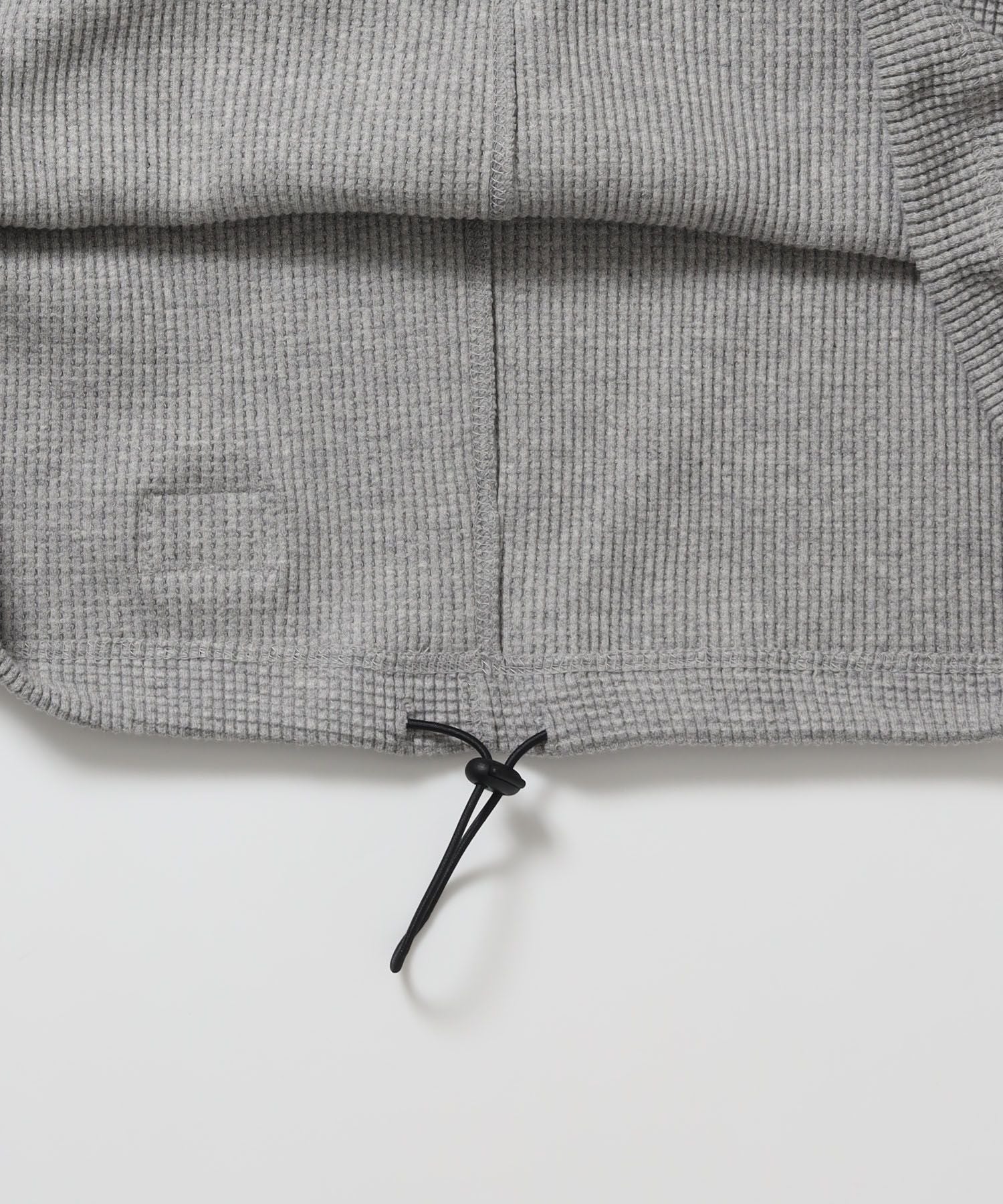 BIG WAFFLE HENLEY WIDE P/O / ワッフル ヘンリー ネック ワイドシルエット ロンT ユニセックス 長袖 ライトグレー