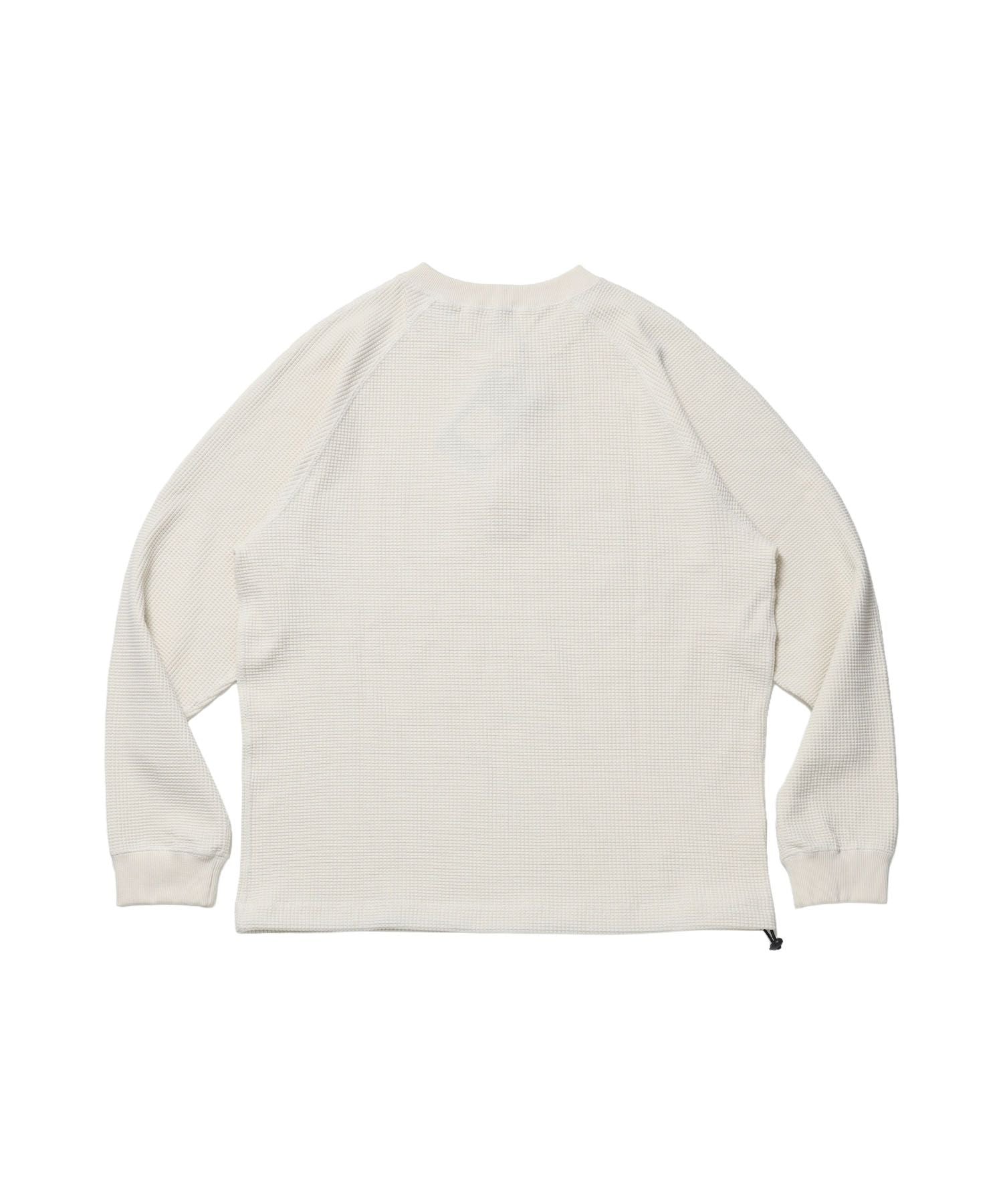 BIG WAFFLE HENLEY WIDE P/O / ワッフル ヘンリー ネック ワイドシルエット ロンT ユニセックス 長袖 オフホワイト