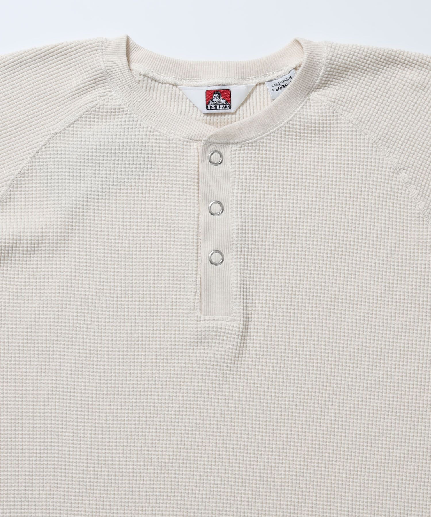 BIG WAFFLE HENLEY WIDE P/O / ワッフル ヘンリー ネック ワイドシルエット ロンT ユニセックス 長袖 オフホワイト