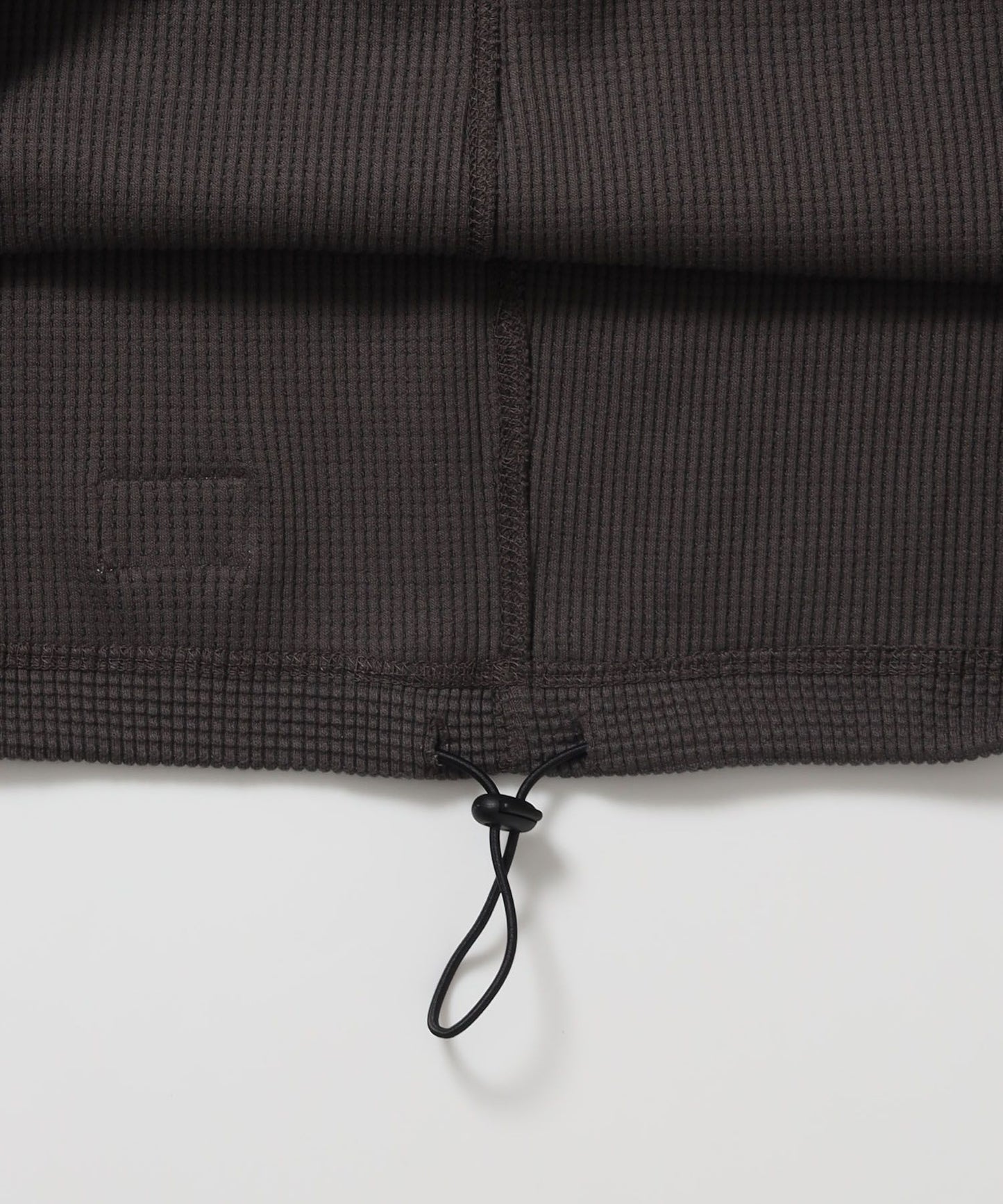 BIG WAFFLE HENLEY WIDE P/O / ワッフル ヘンリー ネック ワイドシルエット ロンT ユニセックス 長袖 ダークブラウン