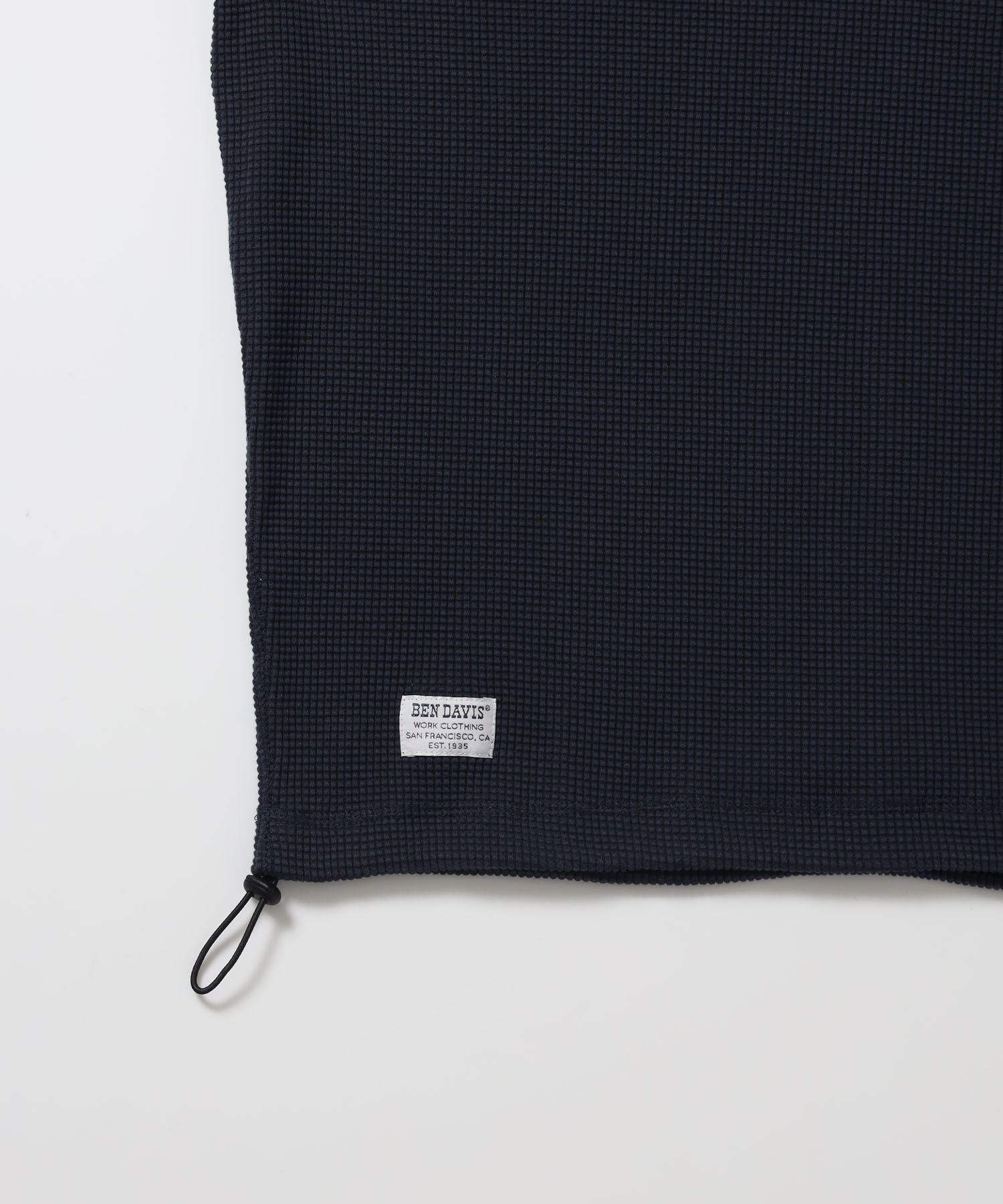 BIG WAFFLE HENLEY WIDE P/O / ワッフル ヘンリー ネック ワイドシルエット ロンT ユニセックス 長袖 ネイビー