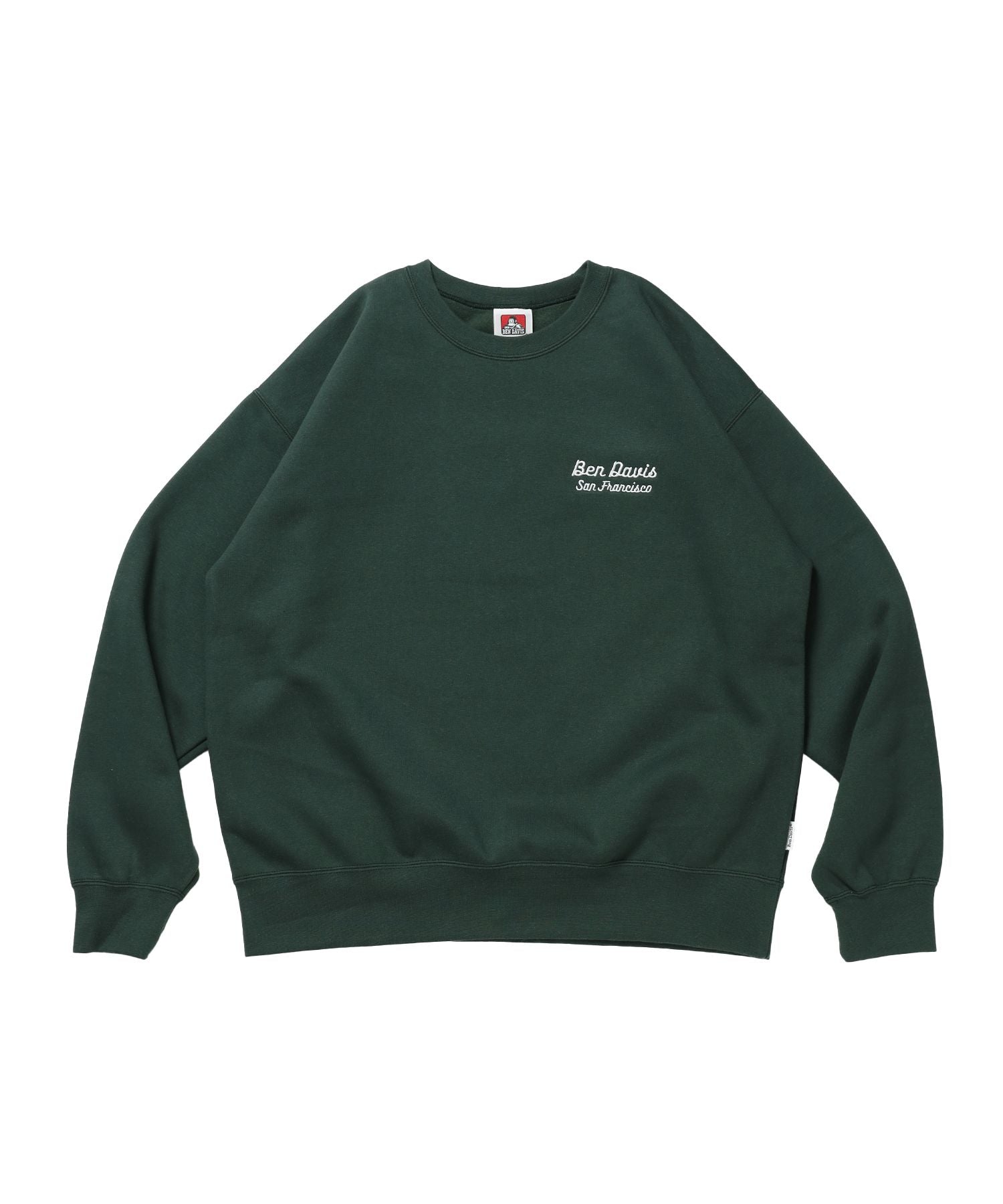 【BEN DAVIS(ベンデイビス)】Graphic Sweatshirt / スウェット クルーネック グラフィック 裏起毛 ユニセックス ダークグリーン