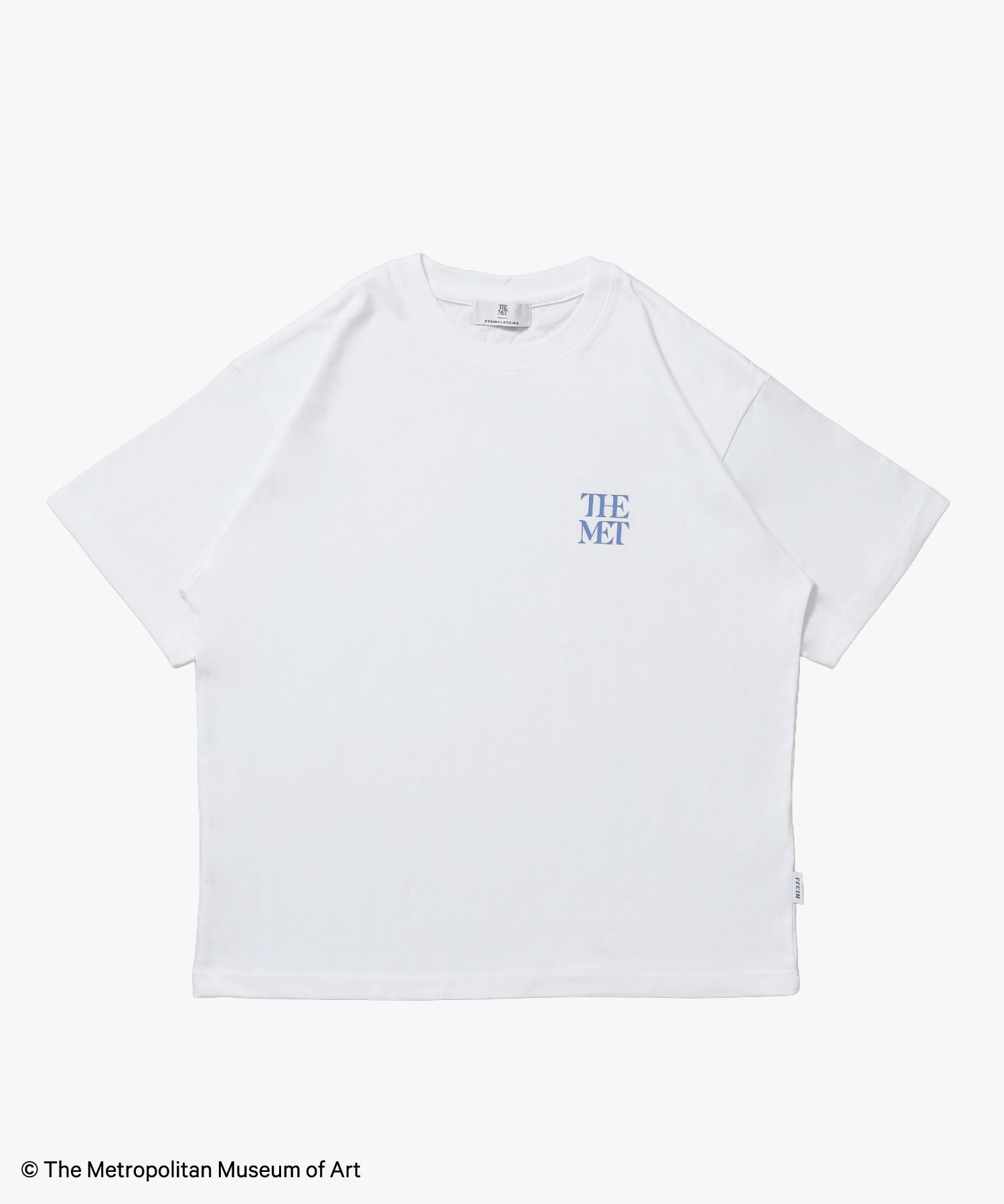【FFEIN(フェイン)】The Metワンポイント刺繍Tシャツ / メトロポリタン美術館 半袖 クルーネック プリント ワンポイント 刺繍 ホワイト