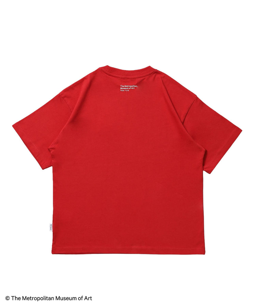 The MetワンポイントTシャツ / メトロポリタン美術館 半袖 クルーネック プリント ワンポイント レッド