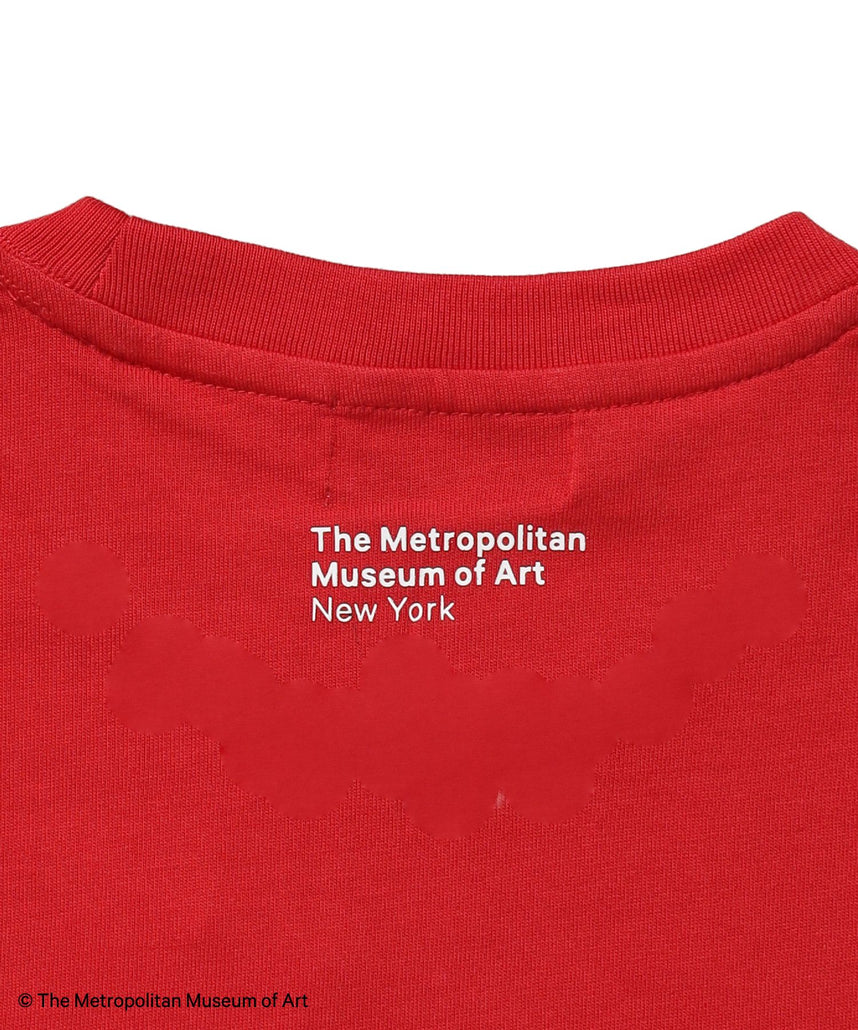 The MetワンポイントTシャツ / メトロポリタン美術館 半袖 クルーネック プリント ワンポイント レッド