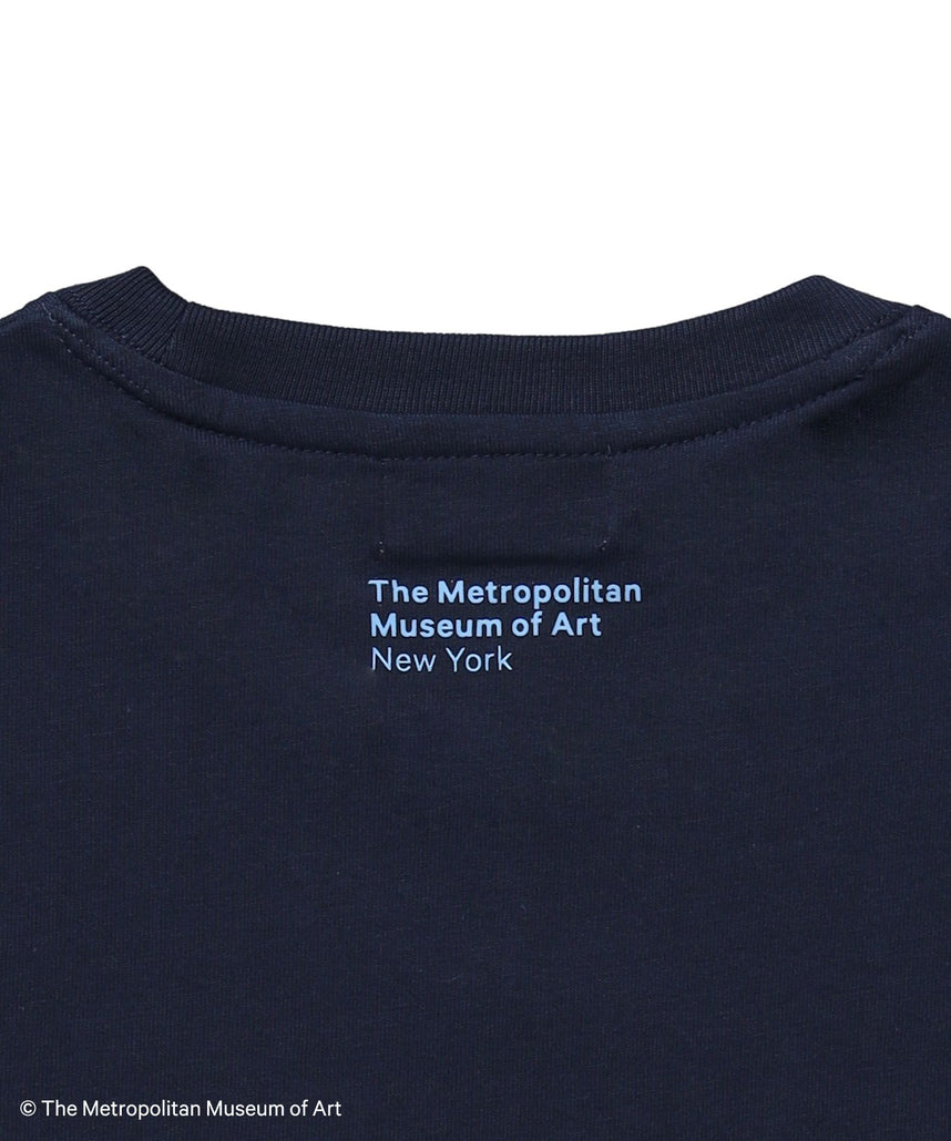 The MetワンポイントTシャツ / メトロポリタン美術館 半袖 クルーネック プリント ワンポイント ネイビー