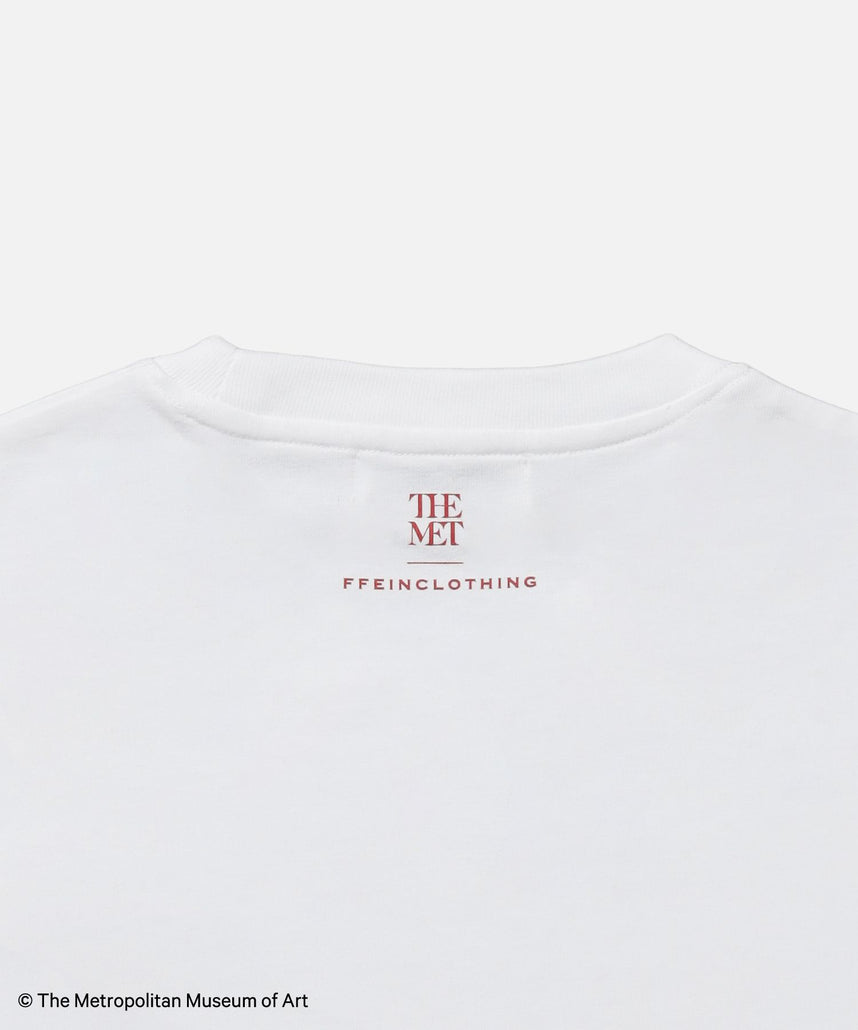 The Met小文字グラフィックTシャツ / メトロポリタン美術館 半袖 クルーネック プリント ワンポイント ホワイト