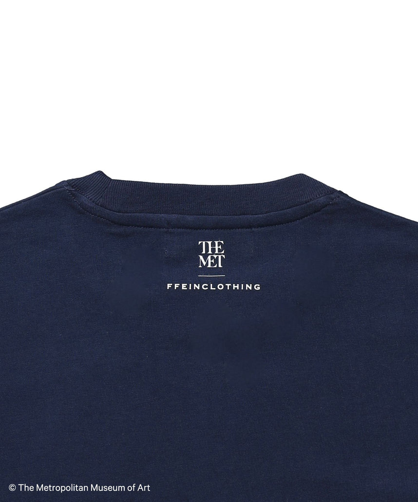 The Met小文字グラフィックTシャツ / メトロポリタン美術館 半袖 クルーネック プリント ワンポイント ネイビー