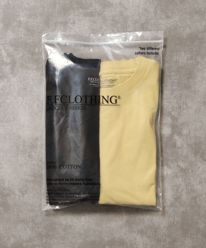 【FFEIN(フェイン)】「ラフに着てもサマになる、太リブベーシックTシャツ」カラバリ太リブベーシックTシャツレモンイエロー