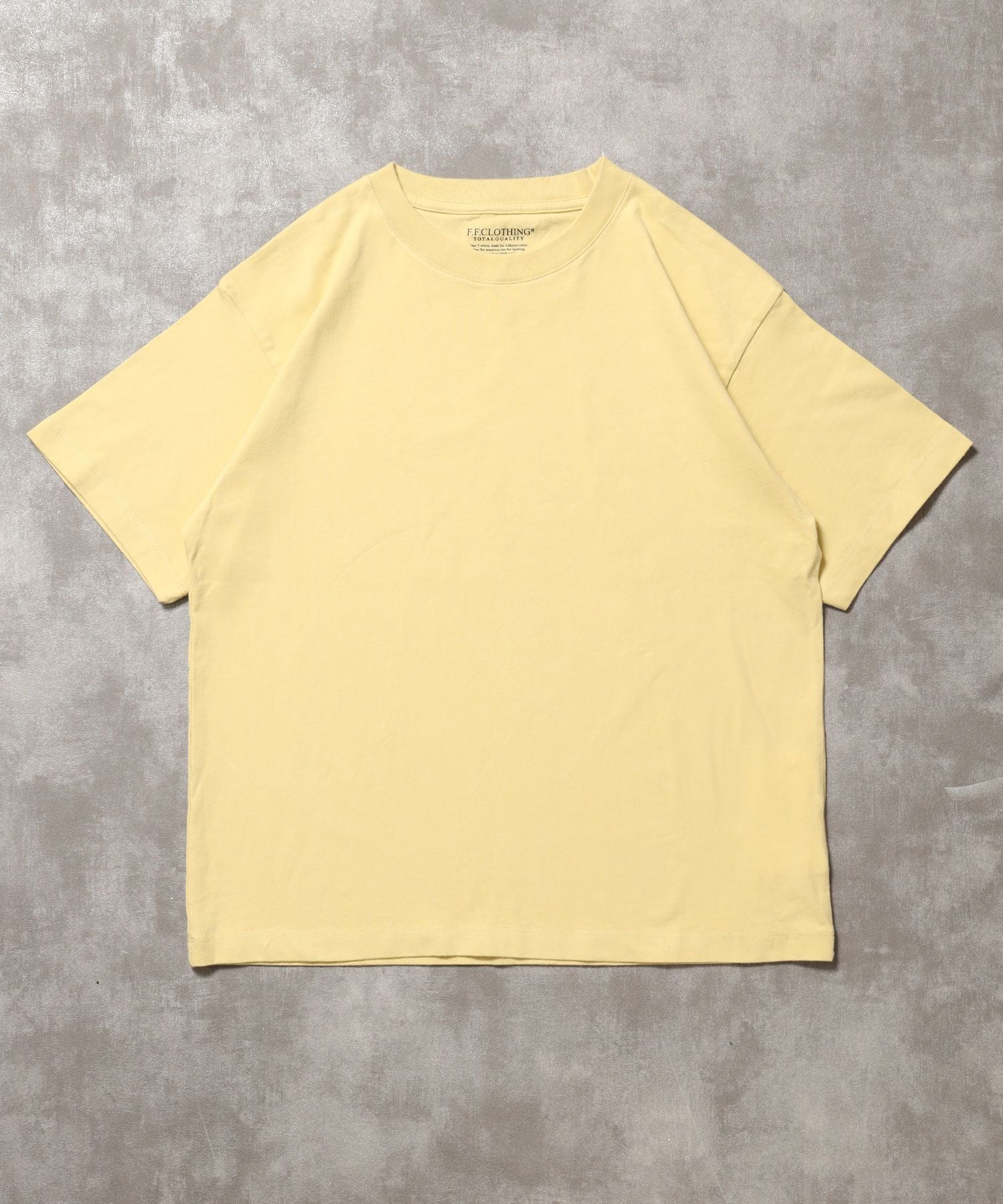 【FFEIN(フェイン)】「ラフに着てもサマになる、太リブベーシックTシャツ」カラバリ太リブベーシックTシャツレモンイエロー