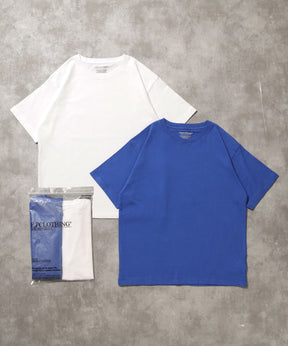 「FFEINらしいミニマルな着こなしを叶える」カラバリ細リブベーシックTシャツ【バイオウォッシュ】 ロイヤルブルー
