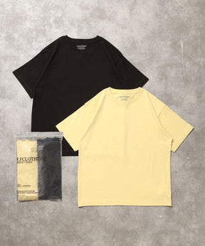 「FFEINらしいミニマルな着こなしを叶える」カラバリ細リブベーシックTシャツ【バイオウォッシュ】 レモンイエロー
