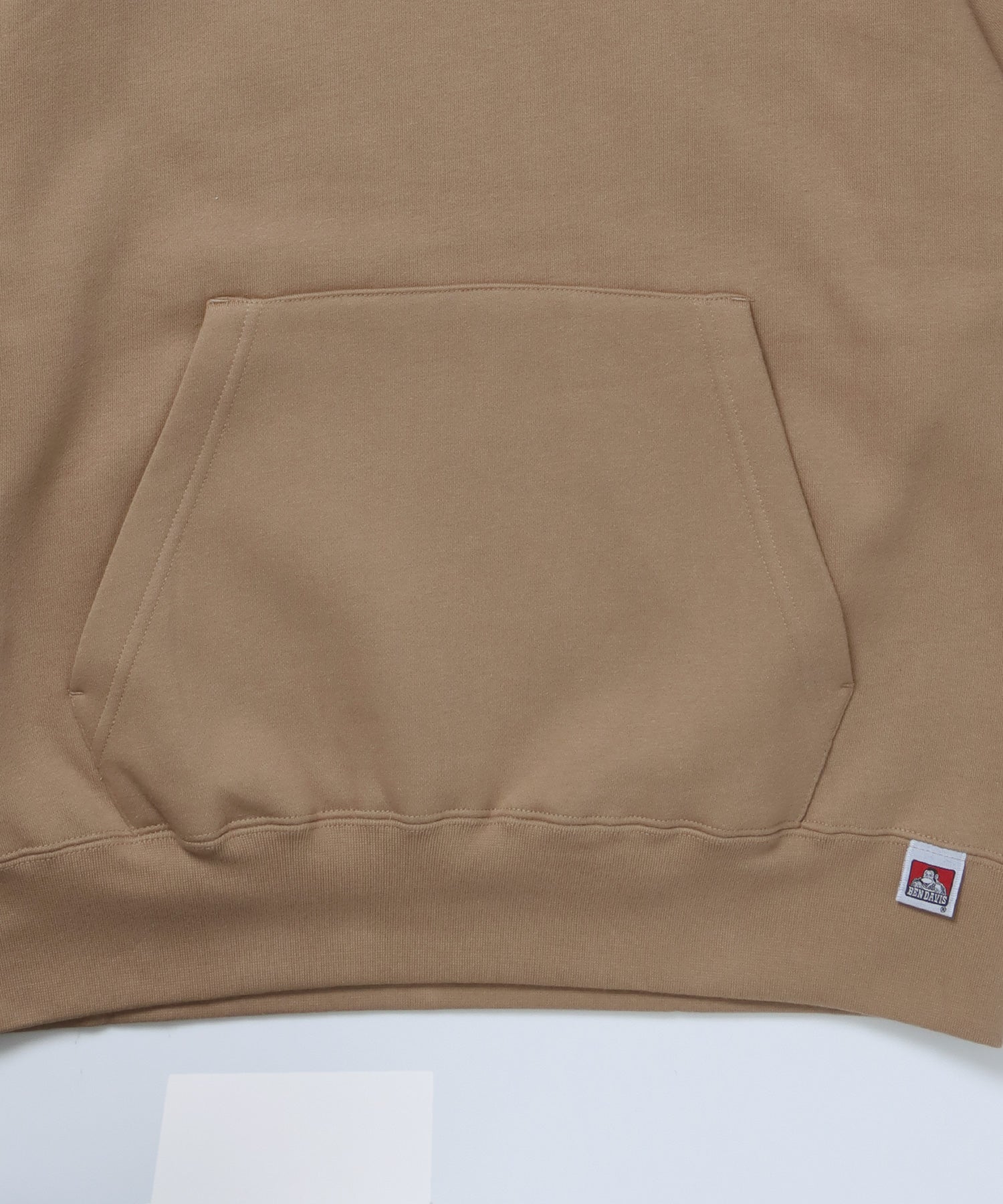 BD LABEL EMB HOODIE / フーディ プルパーカー ヘビーウェイト ワンポイント 刺繍 裏起毛 モカ