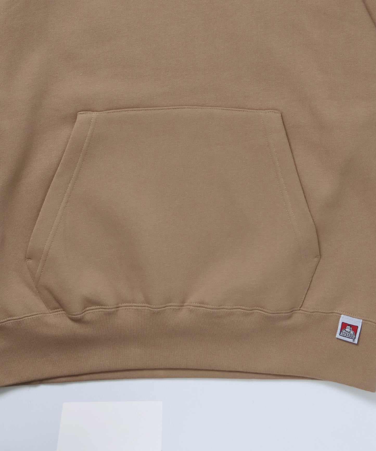 BD LABEL EMB HOODIE / フーディ プルパーカー ヘビーウェイト ワンポイント 刺繍 裏起毛 モカ