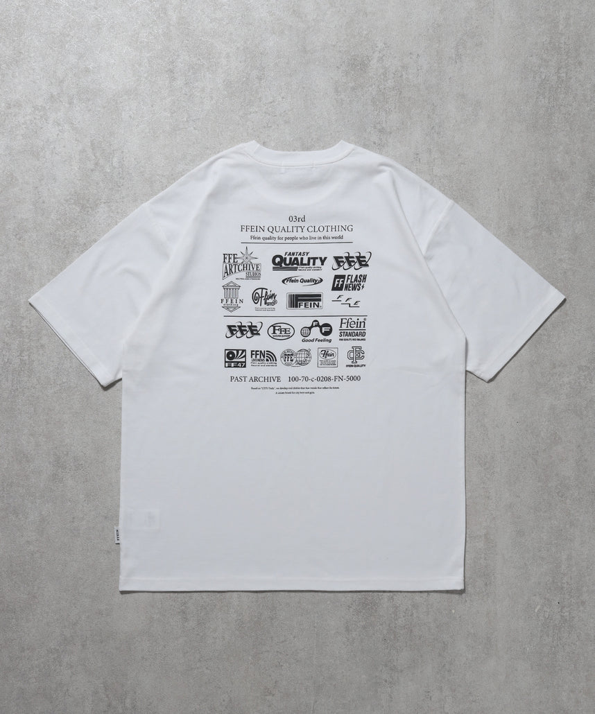 企業ロゴプリントオーバーサイズTシャツ / 半袖 ダイナー ブランドロゴ バックプリント ホワイト