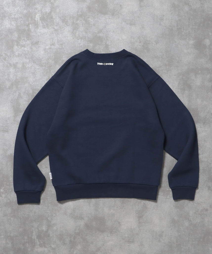 ヘビーウエイト企業ロゴスウェット / 裏起毛 スウェット カジュアル ストリート ネイビー