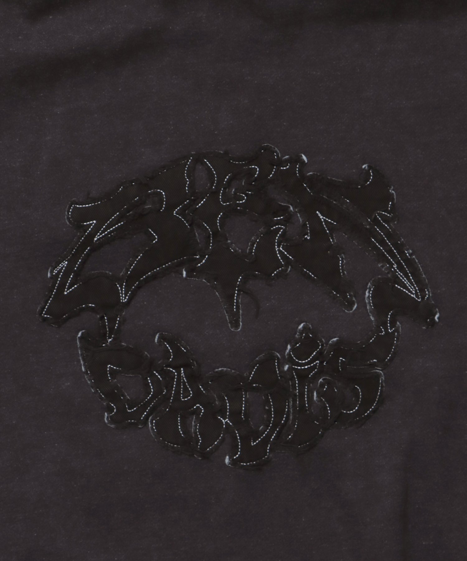PATCHING BLEACH ZIP HOODIE / 加工 ジップパーカー ワッペン フーディ 裏起毛 ブラック