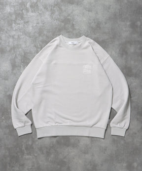 ヘビーウエイトワンポイント刺繍スウェット / スウェット トレーナー 裏毛 クルーネック ワンポイント ライトグレー