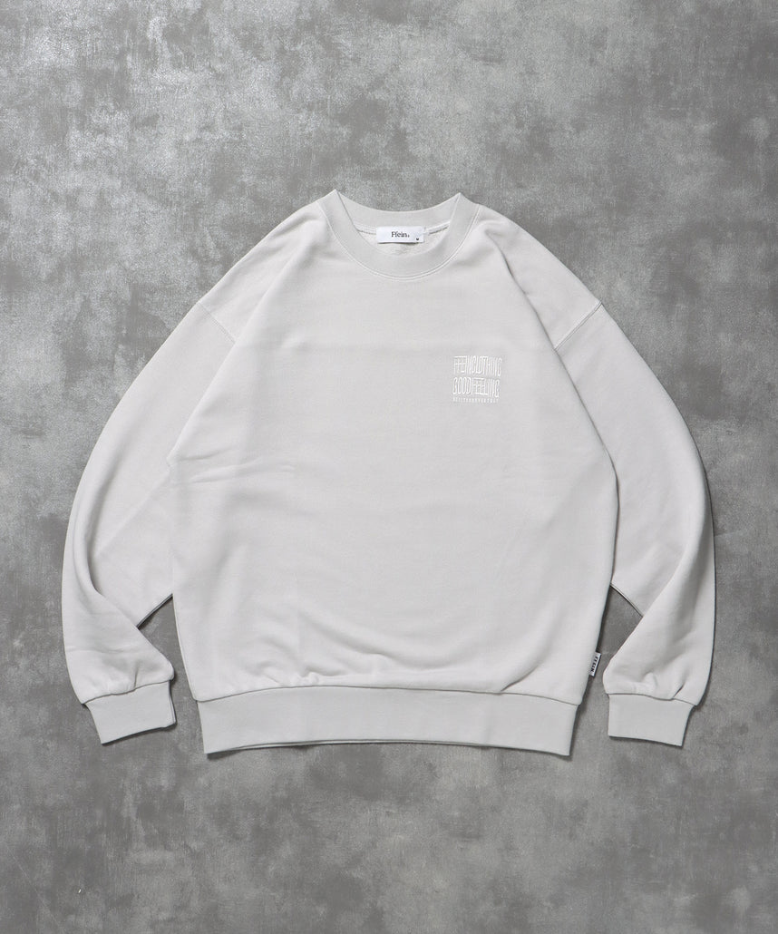 ヘビーウエイトワンポイント刺繍スウェット / スウェット トレーナー 裏毛 クルーネック ワンポイント ライトグレー