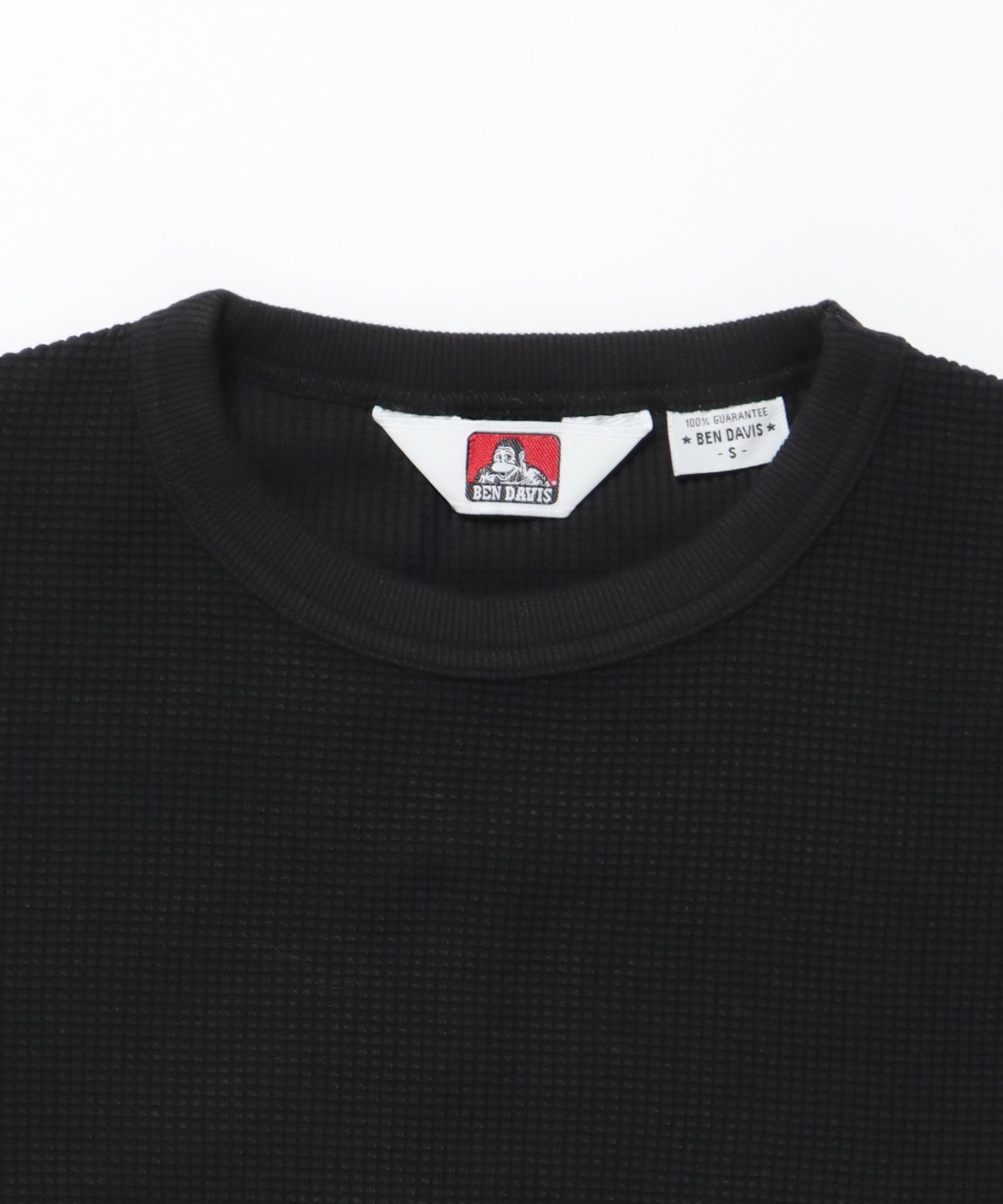 WAFFLE L/S CREW / ビッグシルエット ワッフル クルーネック 長袖 レイヤード ブラック