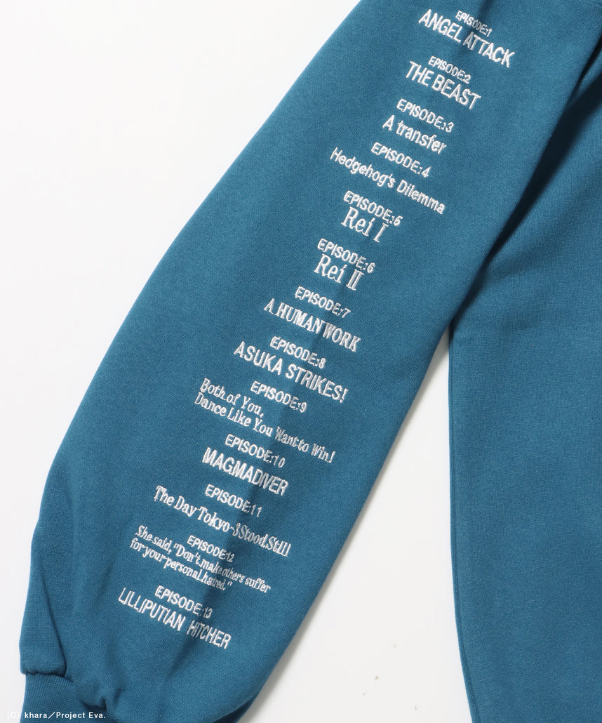 EVA BEST SCENE ZIP PK / オーバーサイズ ビッグシルエット ジップパーカー 刺繍 プリント フーディ 裏起毛 ユニセックス グリーン