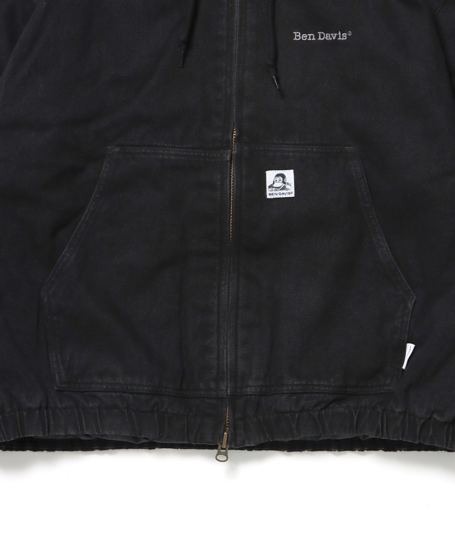 WORKERS PARKA / ジップパーカー フーディ 中綿 キルト ワークジャケット ダブルジップ ブラック