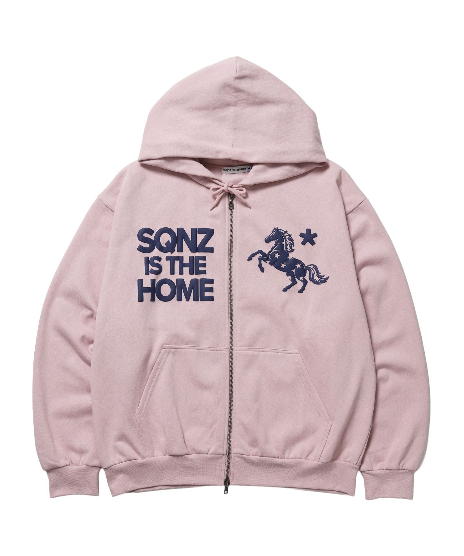 【SEQUENZ(シークエンズ)】※WEB限定 / HOMEホースロゴプリントジップパーカー / sqnzU horse logo zip p/k ピンク