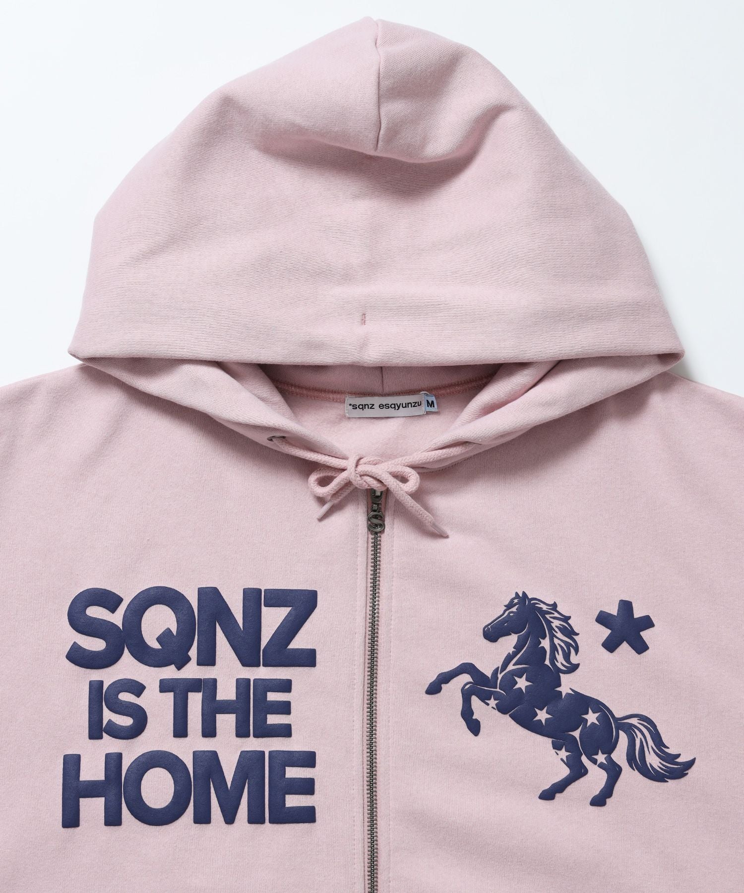 HOMEホースロゴプリントジップパーカー / sqnzU horse logo zip p/k
