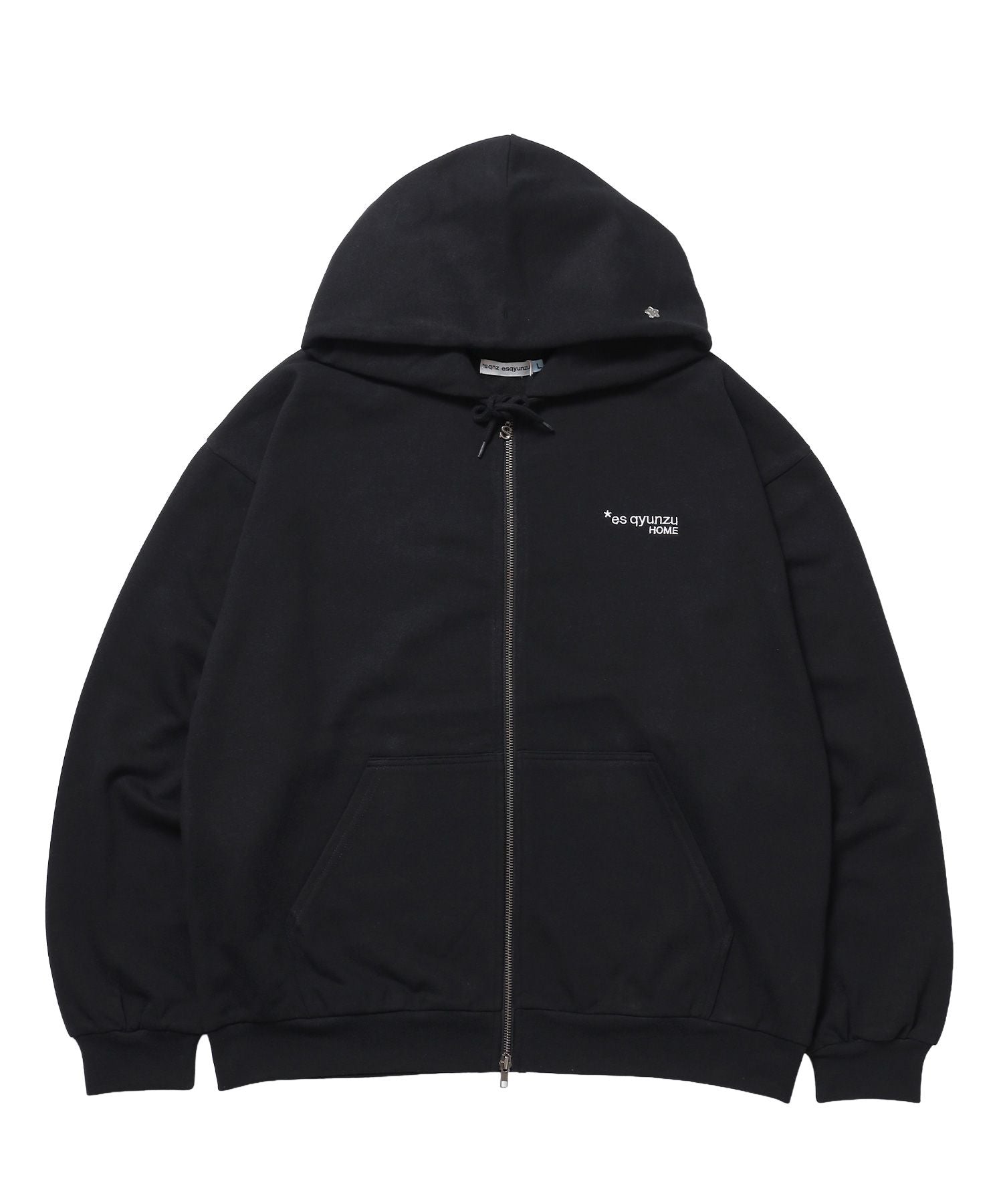 【SEQUENZ(シークエンズ)】※WEB限定 / es HOMEロゴ裏起毛ジップパーカー / sqnz logo zip p/k ブラック