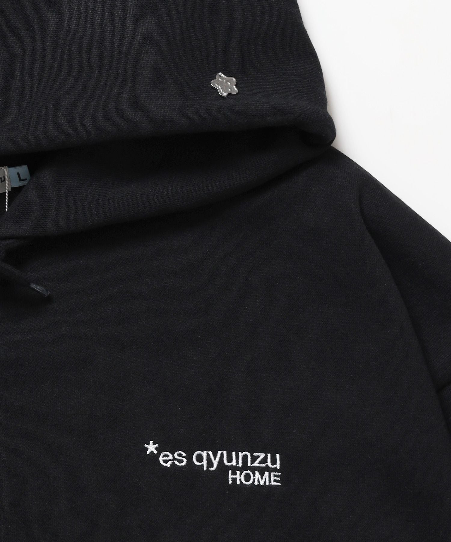 ※WEB限定 / es HOMEロゴ裏起毛ジップパーカー / sqnzU basic logo zip p/k ブラック