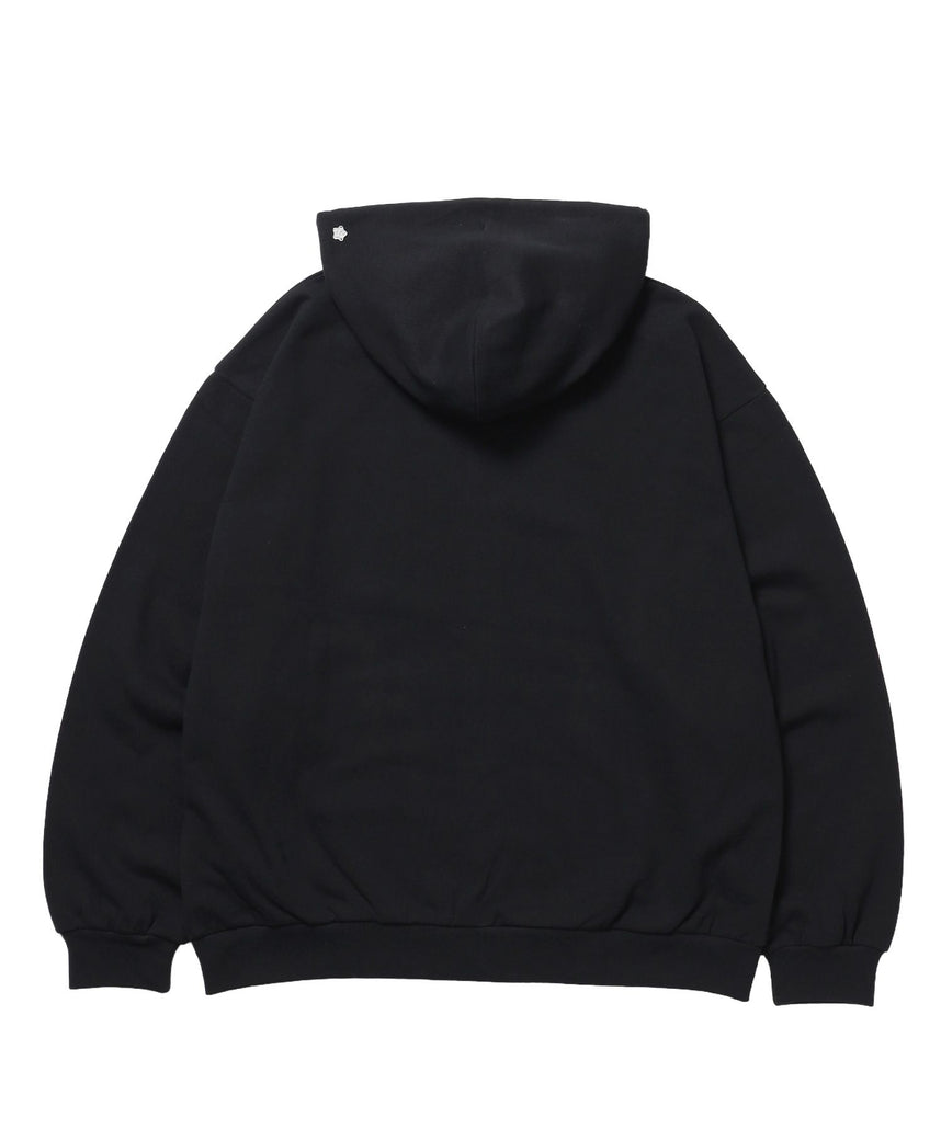 ※WEB限定 / es HOMEロゴ裏起毛ジップパーカー / sqnzU basic logo zip p/k ブラック
