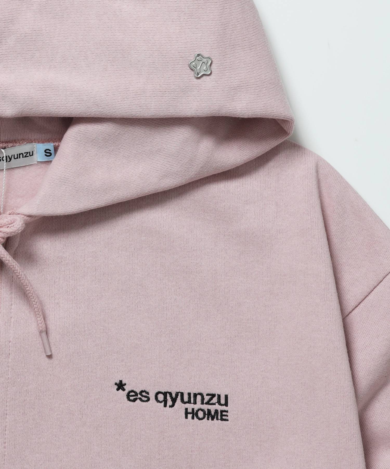※WEB限定 / es HOMEロゴ裏起毛ジップパーカー / sqnzU basic logo zip p/k ピンク