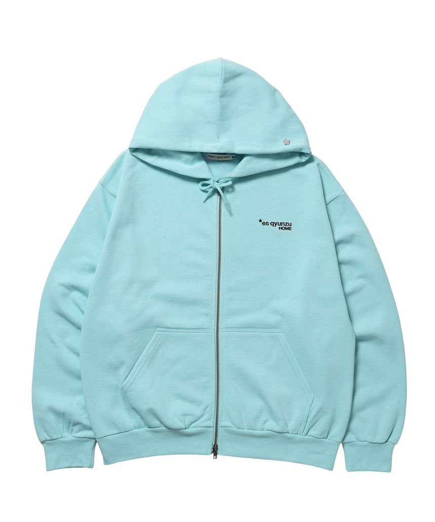 【SEQUENZ(シークエンズ)】※WEB限定 / es HOMEロゴ裏起毛ジップパーカー / sqnz logo zip p/k ターコイズブルー