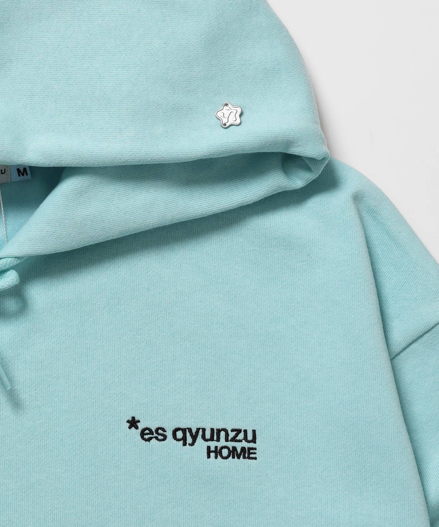 ※WEB限定 / es HOMEロゴ裏起毛ジップパーカー / sqnzU basic logo zip p/k ターコイズブルー