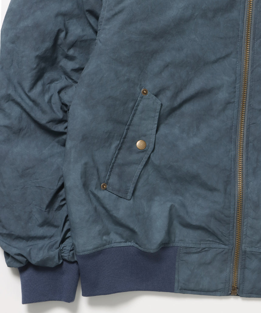 FUR SQNZ BOMBER JACKET / オーバーサイズ ジャケット アウター ブルゾン 中綿 加工 ジップ ネイビー