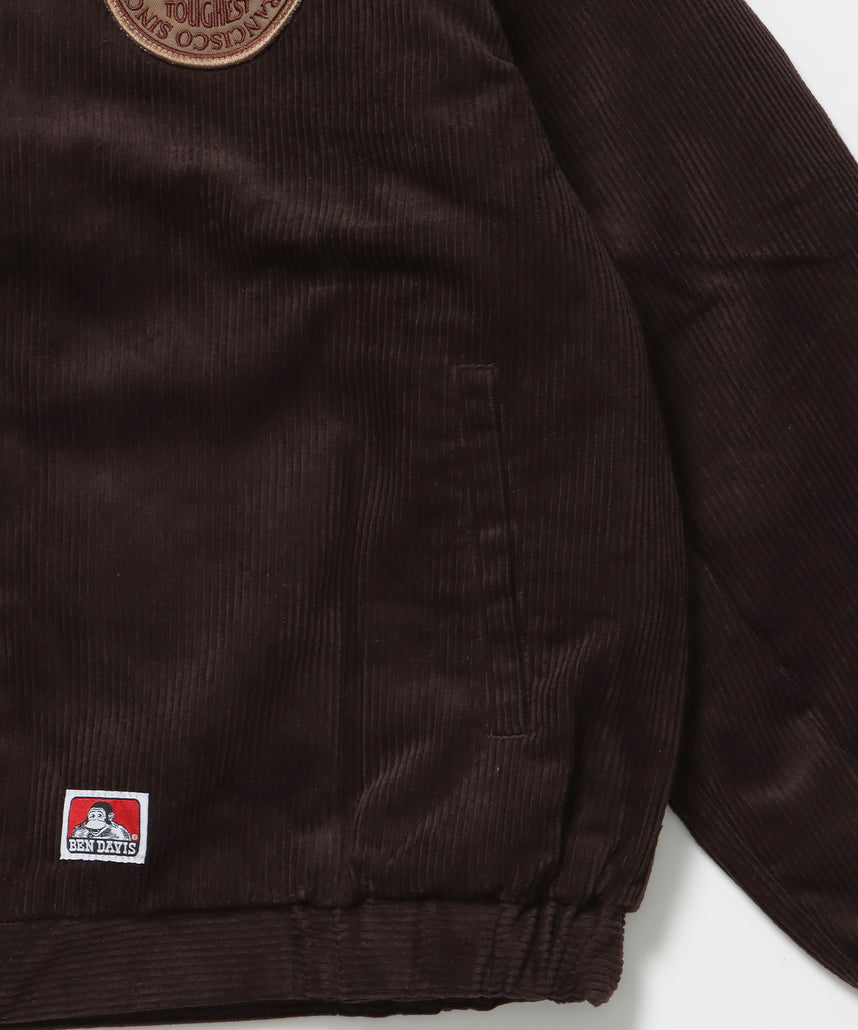 REMOVAL BOA COLLAR CORD JACKET /ジャケット ボア 刺繍 ワッペン スイングトップ ブラウン