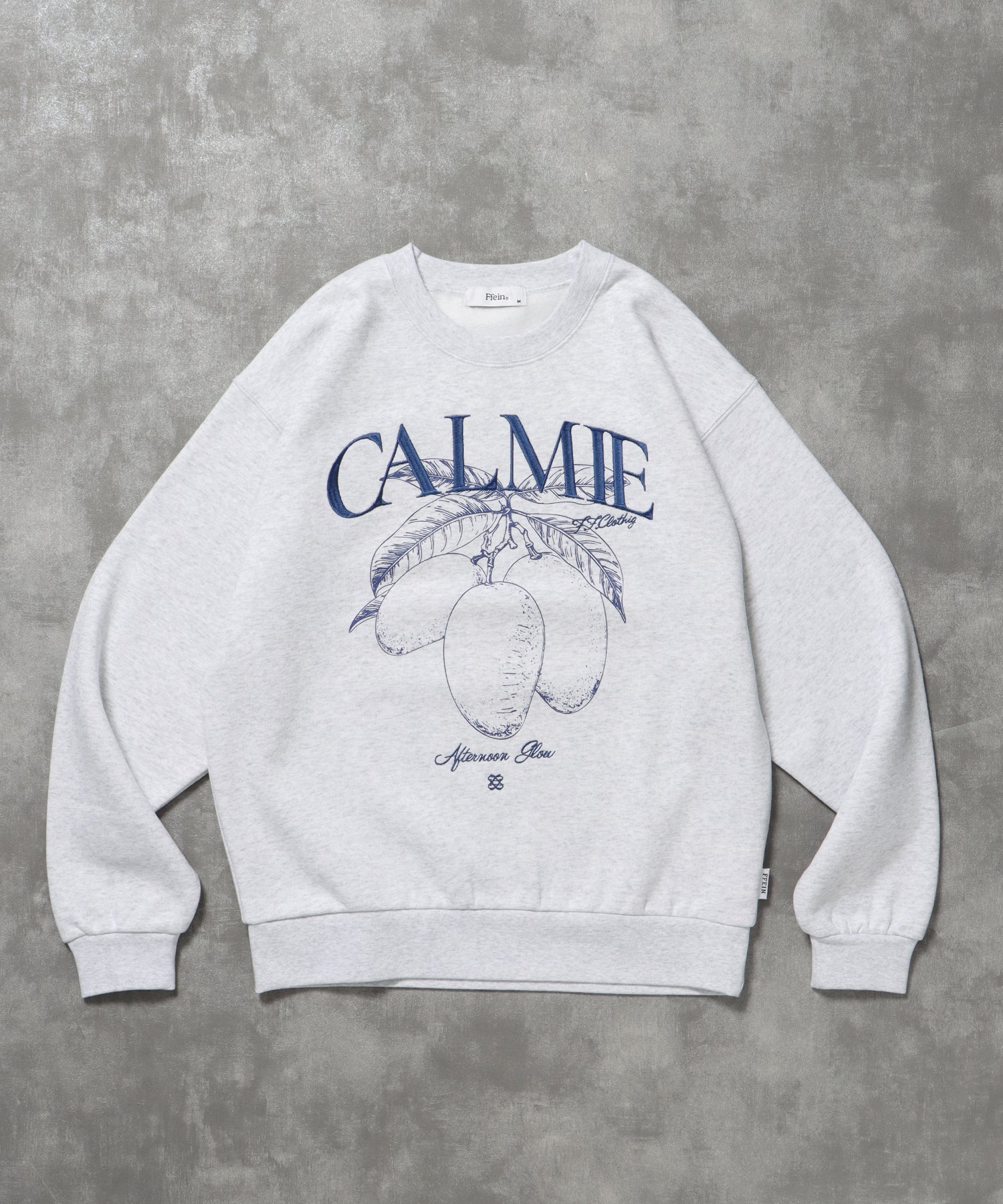 ヘビーウエイトフルーツロゴスウェット / スウェット トレーナー 刺繍 裏起毛 クルーネック アッシュグレー