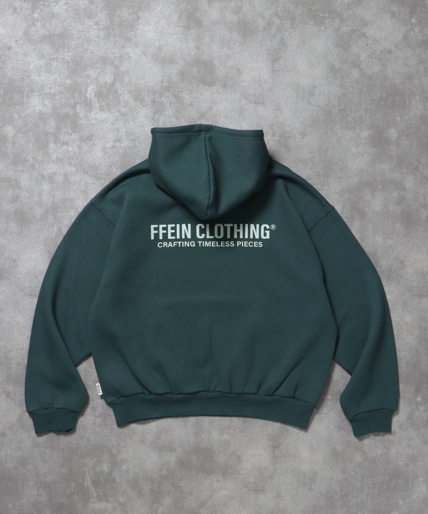 ヘビーウエイトセンターミニロゴジップパーカー / パーカー 裏起毛 ジップ 刺繍 ロゴ フーディ ダブルジップ グリーン