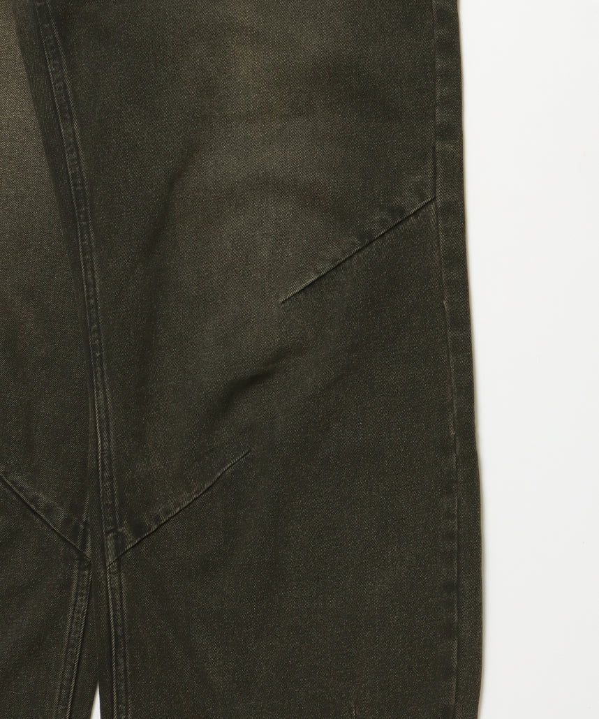 sqnz carve logo ladies denim / パンツ デニム リジッド 加工 カーブ 刺繍 ブラウン