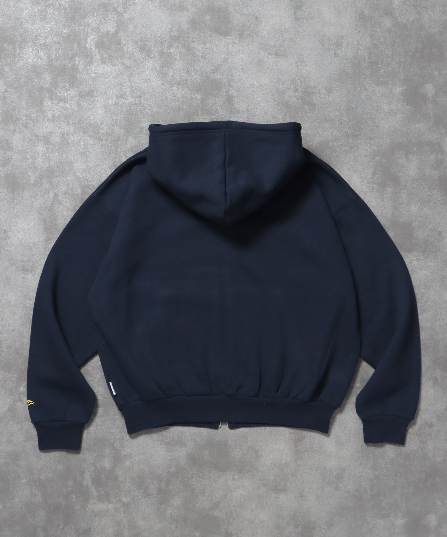 ヘビーウエイトセンターロゴ刺繍ZIPパーカー / パーカー 裏起毛 ジップ 刺繍 ロゴ フーディ バブルジップ ネイビー